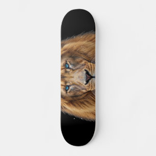 Majestätiskt Lejonansikte med Blå Ögon Wildlife Mini Skateboard Bräda 18,5 Cm