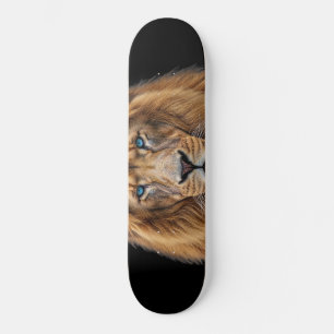 Majestätiskt Lejonansikte med Blå Ögon Wildlife Mini Skateboard Bräda 18,5 Cm