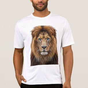 Majestätiskt Lejonansikte med Blå Ögon Wildlife T Shirt