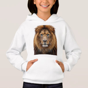 Majestätiskt Lejonansikte med Blå Ögon Wildlife T Shirt