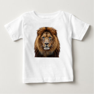 Majestätiskt Lejonansikte med Blå Ögon Wildlife T Shirt