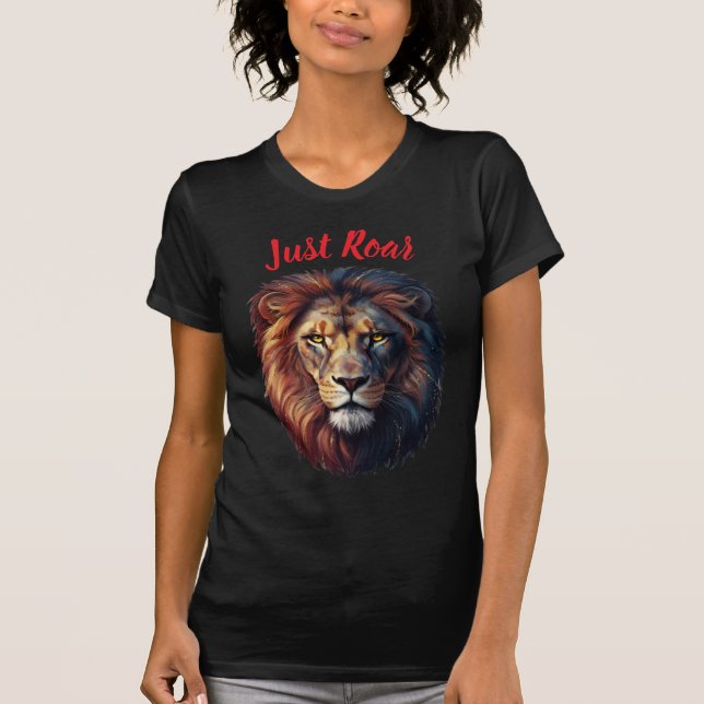 Majestätiskt Lejonhuvud Bara rytande Konstnärlig S T Shirt (Framsida)