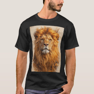 Majestätiskt Lejonporträtt – Golden Power T-Shirt