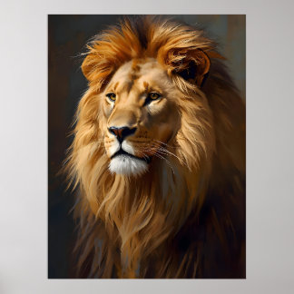 Majestätiskt Lejonporträtt Poster