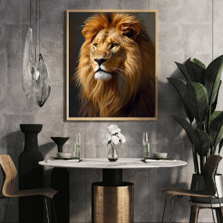 Majestätiskt Lejonporträtt Poster