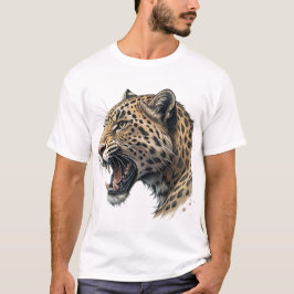 Majestätiskt leopardporträtt herr grafisk t-shirt
