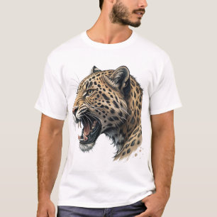 Majestätiskt leopardporträtt herr grafisk t-shirt