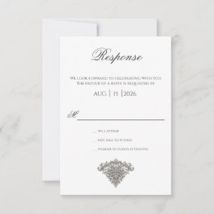 Majestätiskt monogram-kam RSVP-kort OSA Kort