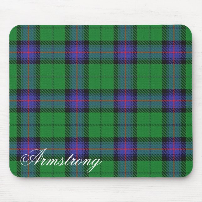 Majestätiskt skotskt klan Armstrong-tartan Musmatta (Framsidan)