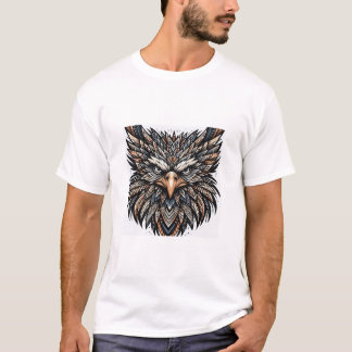 Majestätiskt Stamörnhuvud Fet Geometrisk Krigare T Shirt