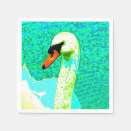 Majestätiskt Vitt Svanhuvud Pappersservett