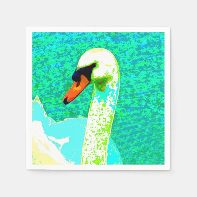 Majestätiskt Vitt Svanhuvud  Pappersservett (Framsidan)