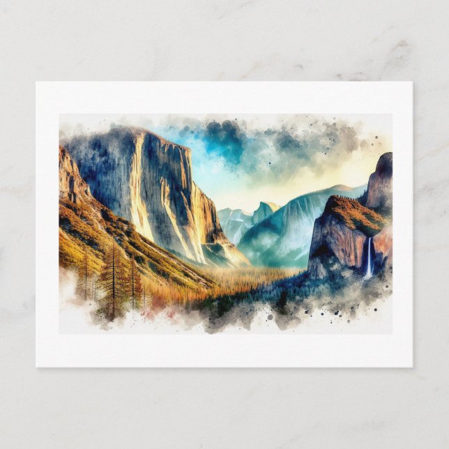 Majestätiskt Yosemite-landskap,  Vykort (Framsida)