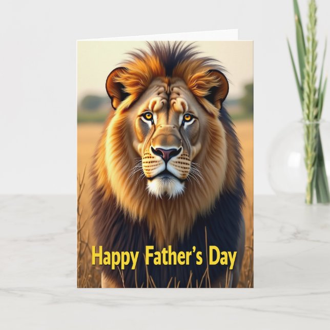 Majestätlig Fars dag Kattkort Kort (Framsida)
