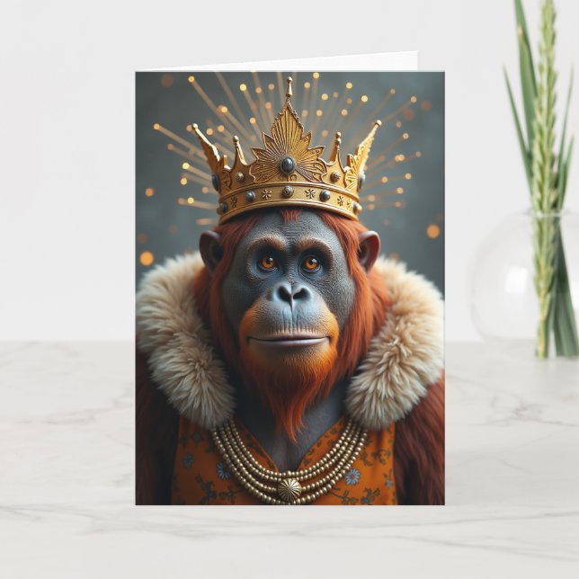 Majestätlig födelsedagskort med krona kort (Framsida)