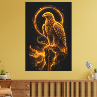 Majestätlig Gyllene Örn Glödande Celestial Canvastryck