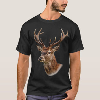 Majestätlig hjort med stora horn t shirt