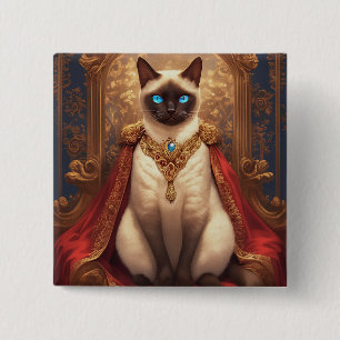 Majestätlig kunglig siamesisk kattporträtt knapp