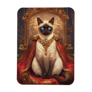 Majestätlig kunglig siamesisk kattporträtt magnet