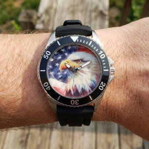 Majestätlig Porträtt av Vitörnad Havsörn med Ameri Armbandsur