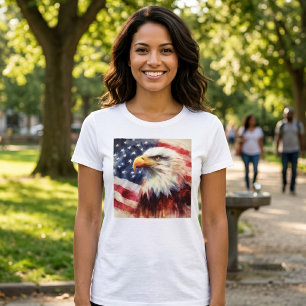 Majestätlig Porträtt av Vitörnad Havsörn med Ameri T Shirt
