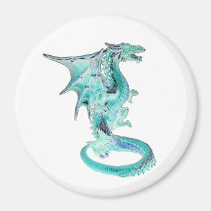 Majestetisk Fantasy Drak Himmel Blå Ögonfångande Magnet