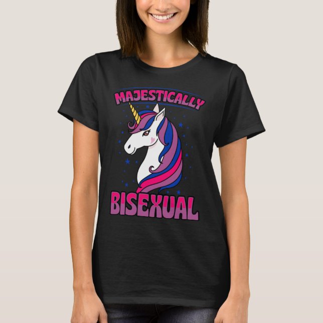 Majestetiskt bisexual Unicorn Bisexual Pride Kärle T Shirt (Framsida)