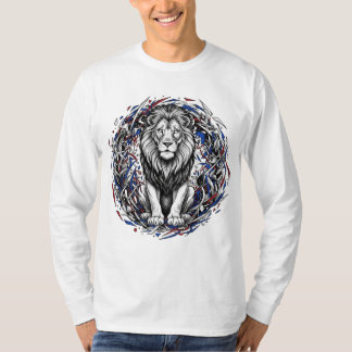 Majestetiskt Kaos: Lejonets Sketch-Art T-shirt