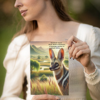 Majestic Aardgger Beast Roaming Meadow Vykort