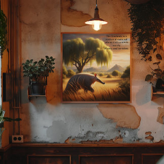 Majestic Aardvark i Sunlit Fält Poster