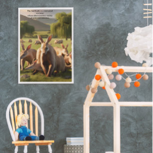 Majestic Aardvark Roaming Grönt liggande Poster