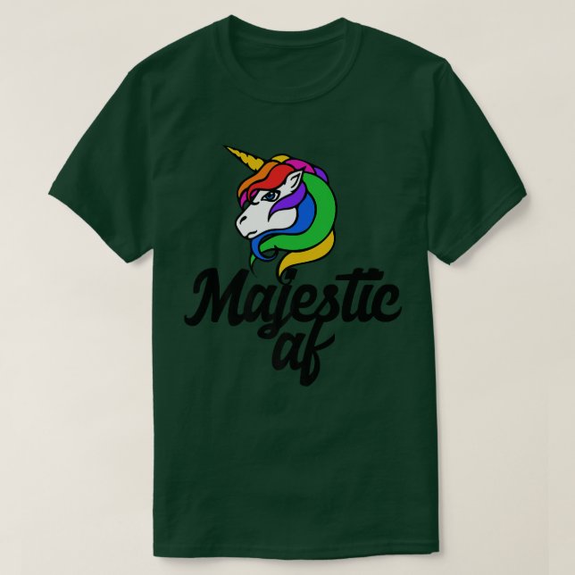 Majestic AF Magic Unicorn retro rainbow tee (Design framsida)