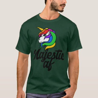 Majestic AF Magic Unicorn retro rainbow tee