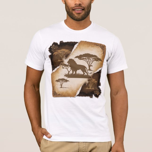 Majestic African Lejon Classic T-Shirt - Vintage (Framsida)