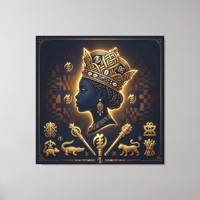 Majestic African queen portrait  Canvastryck (Framsida)