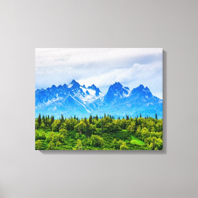 Majestic Alaska Mountains Canvastryck (Framsida)