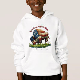 Majestic American Bison Illustrated Flagga T Shirt