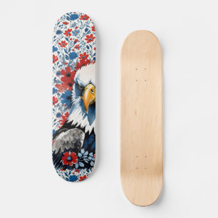 Majestic American Örn Blommigt Mini Skateboard Bräda 18,5 Cm