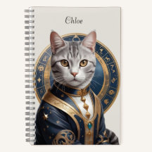 Majestic American Shorthair Cat in Blue and Guld