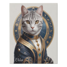 Majestic American Shorthair Cat in Blue and Guld