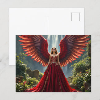 Majestic Angel Fine Art Postcards - Vibrant Fanta Inbjudan Vykort