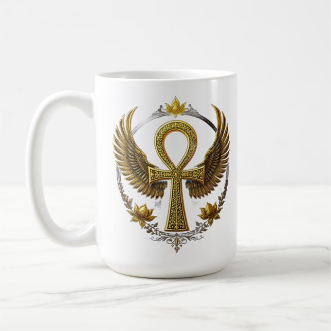Majestic Ankh Power Helig Egyptian Heritage Kaffemugg (Vänster)