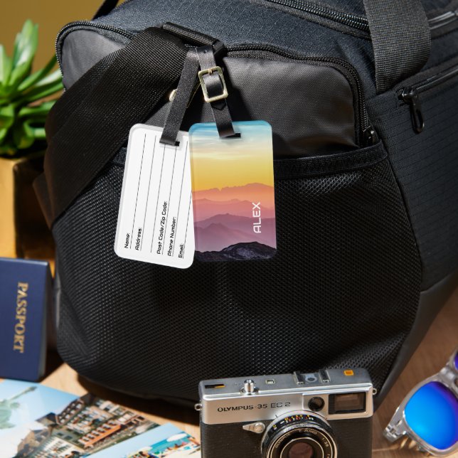 Majestic Asian Sunset - Vibrant Färg Explosion Bagagebricka (Fram & Baksida)