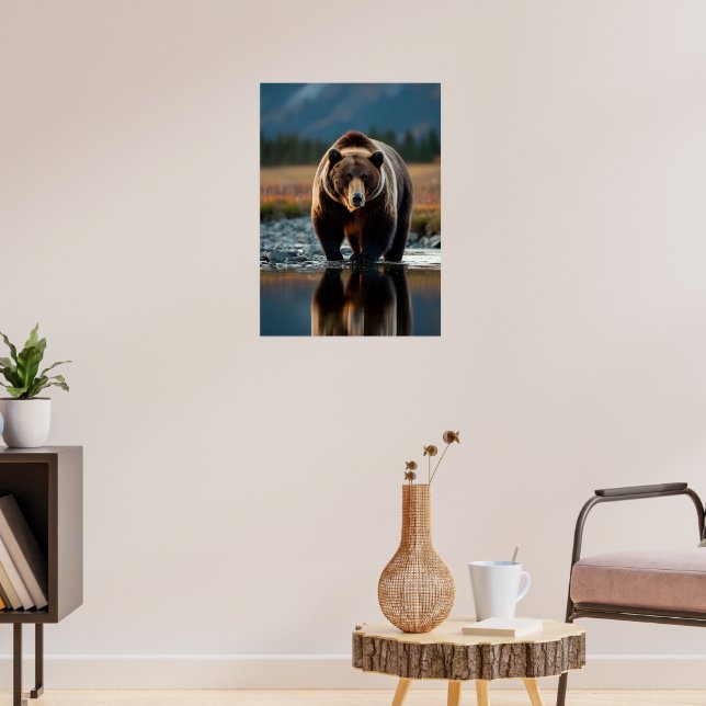 Majestic Bear by River Poster (Vardagsrum 3)