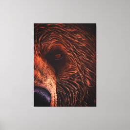 Majestic Bear Portrait Art – Close-Up Wild Animal Canvastryck