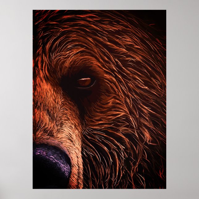 Majestic Bear Portrait Art – Close-Up Wild Animal Poster (Framsidan)