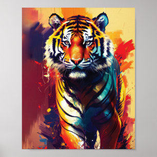 Majestic Beauty - Color Tiger Abstrakt Art Poster