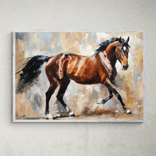 Majestic Beauty: Elegant Brown Horse Poster (Skapare uppladdad)