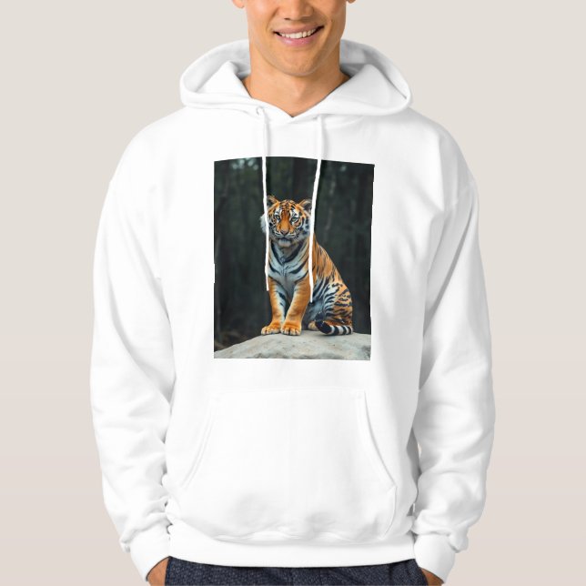 "Majestic Bengal Tiger Sweatshirt: Forest Elegance Hoodie (Framsida)