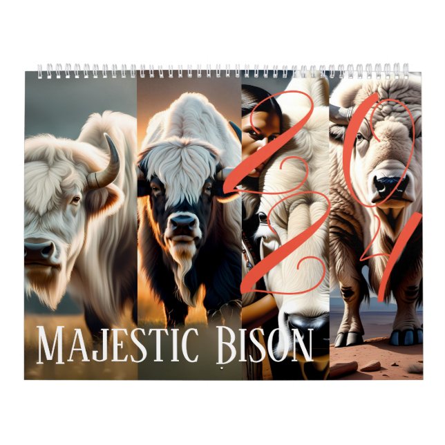Majestic Bison - 2024 års kalender: en resa genom Kalender (Omslag)